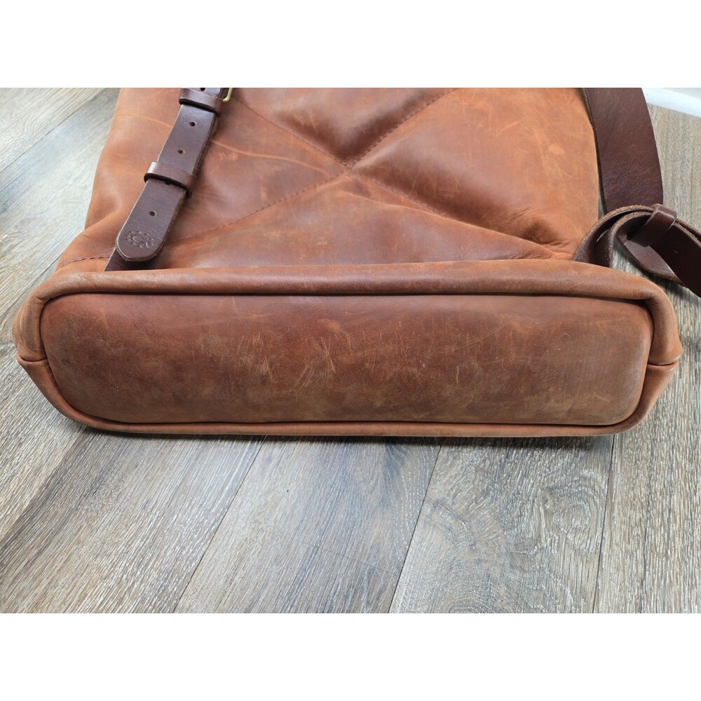 Kruk Garage Highway Backpack SE032 Men's L Cognac Brown Leather Roll Top - Picture 6 of 16